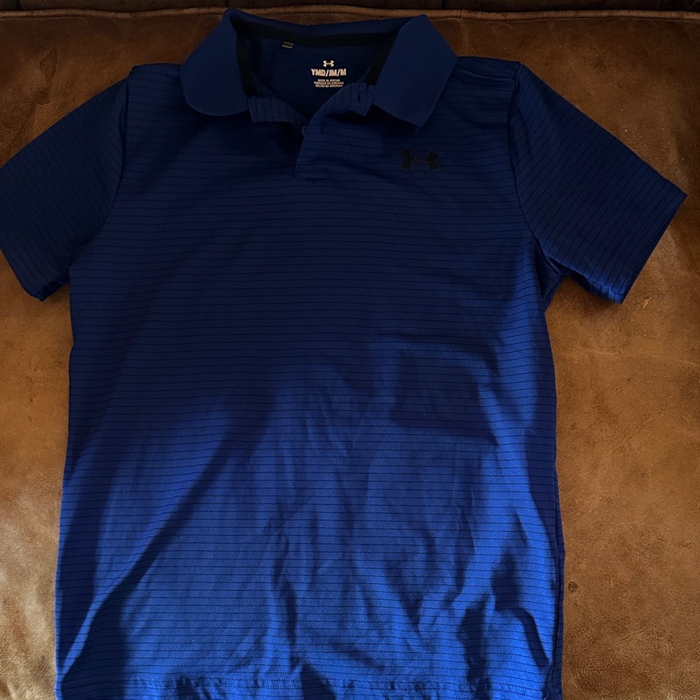 Under Armour Royal Blue Striped Polo Golf